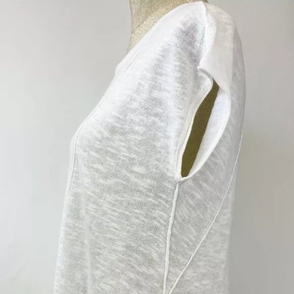 NWT EILEEN FISHER Top Cap Sleeve Organic Linen & Cotton White XS 2 Blouse - Picture 4 of 8